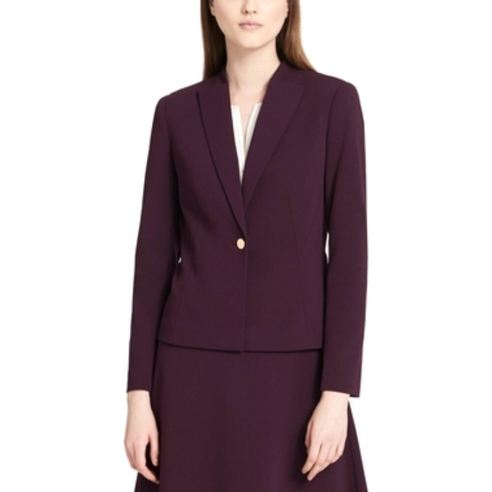 CALVIN KLEIN Collection Purple One Button Scuba Jacket - Plus Size 20W - Picture 1 of 7